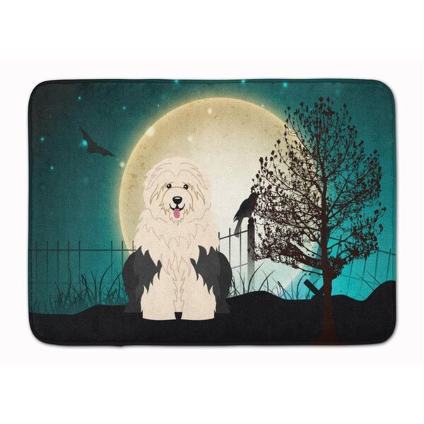 Carolines Treasures Halloween Scary Old English Sheepdog Machine Washable Memory Foam Mat BB2286RUG - main